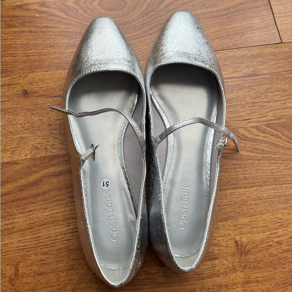 Open Edit Silver Mary Janes